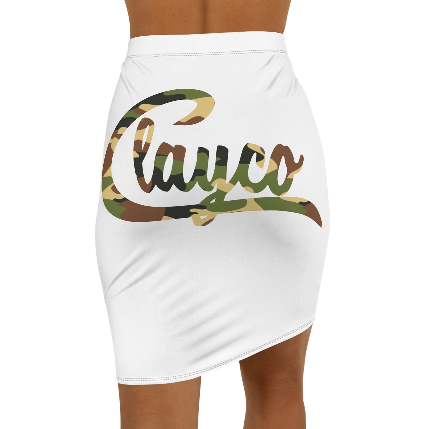 Camo Print Women's Mid-Waist Pencil Skirt - Stylish & Chic Camouflage Design
