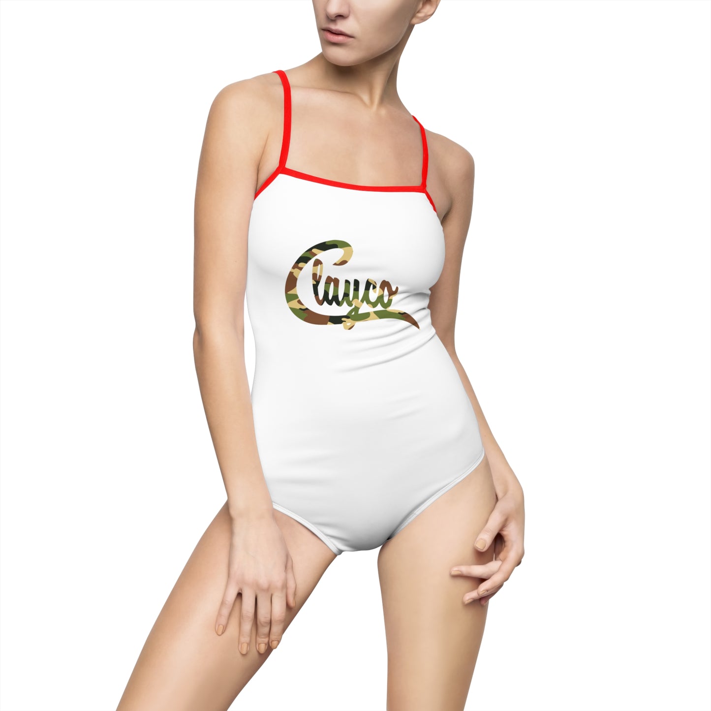Stylish Women's One-Piece Swimsuit with Camo Design - Perfect for Beach Days and Pool Parties