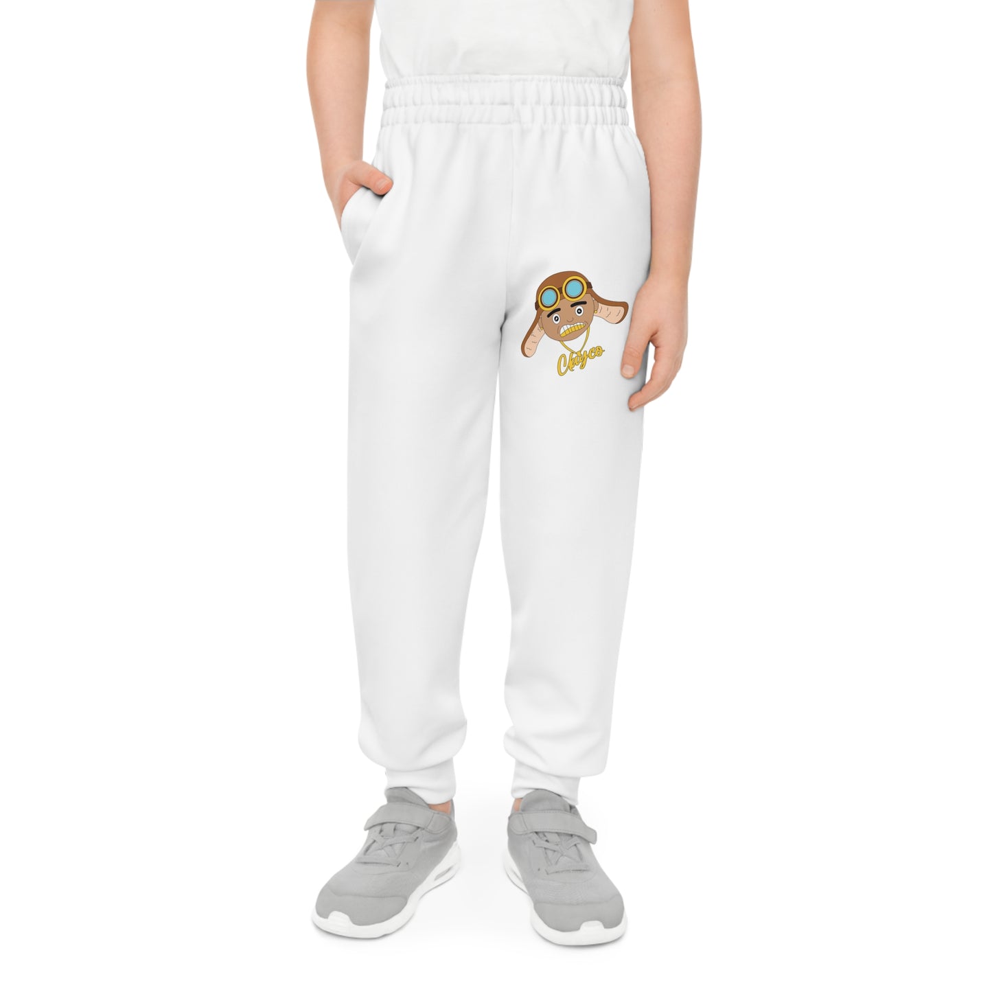 Youth Joggers with Whimsical Pilot Dog Design - Comfy & Fun Activewear